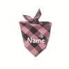 [Customized]Custom Plaid Dog Scarf Bandana Personalized Name Dog Pet Bib Collar Lovely Gift for Small Medium Large Dog Neckerchief