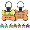 Customized Silent Bone-Shaped Dog Tag with Silicone Material for Pet Identity, Engraved Personalized Pet Tag for Dogs and Cats