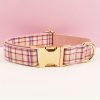 product-fancy-3119c981-c8d5-4b0b-83e3-0e01683ed563 XINXIPETS Customized Plaid Dog Collar - Adjustable Metal Buckle, Personalized Name & Phone Engraving, Durable Polyester, Multi-Color Options for All Dog Sizes, Anti-Loss Safety Design, Dog Collar Personalized, Goldtoned Metal