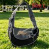 Custom Embroidered Pet Outing Shoulder Bag, Mesh Breathable Adjustable Shoulder Strap Cat and Dog Portable Carrier, Available in 5 Colors and 2 Sizes, Outdoor Pet Walking Bag, Cat and Dog Personal Carry Storage Bag, a Practical and Thoughtful Gift