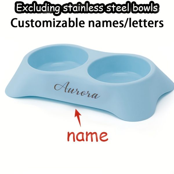 Customized Personalized Dual-Use Pet Bowl for Eating and Drinking, Neck-Protecting Feeding Dish Suitable for Cats, Dogs, and Other Pets