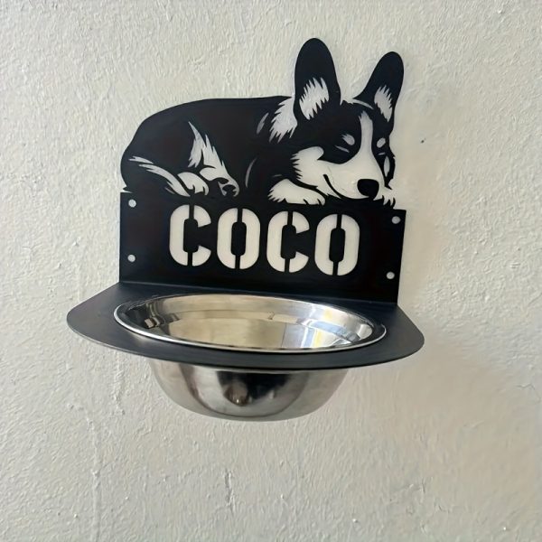 product-fancy-3f7f47bb-51e0-4c20-bbb9-ac8bd20e8776 1. Customizable stainless steel dog bowl rack - height adjustable, including a 5.51-inch diameter bowl, durable black design, perfect gift for pet enthusiasts, stylish and sturdy pet feeding solution