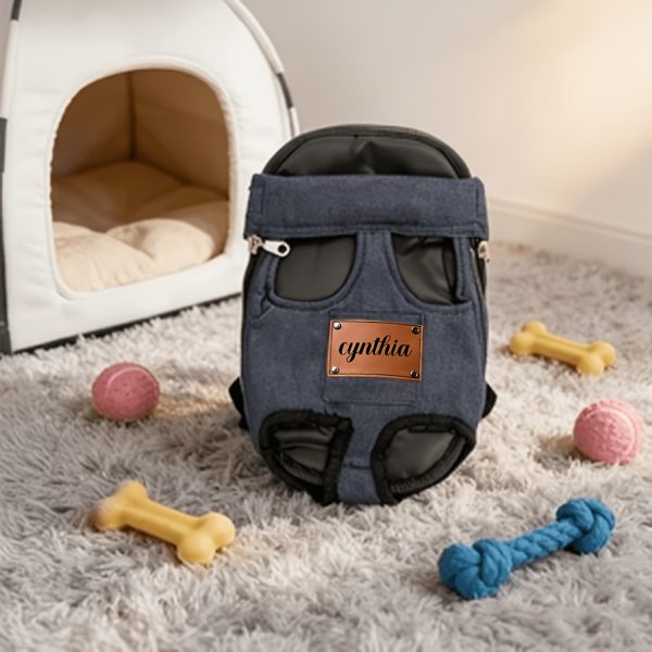 Custom 1pc Dog Carrier Bag, Self-Defined Text Dog Carrier Bag, Adjustable Pet Harness for Small to Medium Dogs and Cats, Breathable and Heat-Resistant, Quick-Release Safety Buckle, Comfortable Chest Harness, Zipper Closure