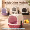 AAA+ Switchable Open/Semi-Enclosed Cat Litter Box, Extra Large Jumbo Size for Multi-Cat Households, Splash-Proof and Anti-Tracking, Dual-Mode Over-the-Top Litter Pan, Low-Entry for Easy Cleaning, Suitable for Adult and Senior Cats