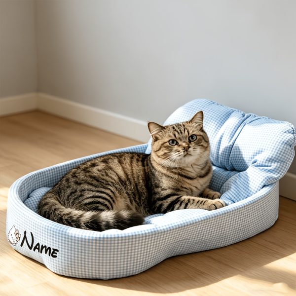 product-fancy-4c8447bf-f071-4268-b43b-7281a8042192 Pet Cat Bed, 1pc (Cat Bed And Cushion And Mesh) Customizable Your Pet'S Exclusive Small Nest, Suitable for Bedside Placement for Small Dogs And Cats, All-Season Fashion Universal Pet Bed, Multi-Scene Placement Comfortable Rebound