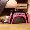 Personalized Embroidered Pet Name Portable Dog Backpack, Large Capacity Breathable Foldable Messenger Bag with Zipper Stretch Design-suitable for Most Small/medium/large Dogs and Cats, Purple/pink/black-size S/M/L