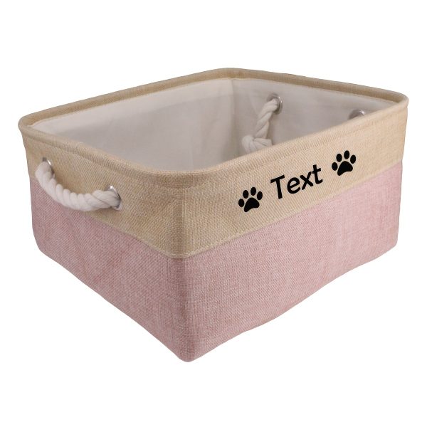 Custom Pet Storage Basket with Personalized Message, Multifunctional And Snack Organizer for Cats And Dogs, Pet Supplies And Clothing Storage, Without Battery