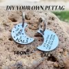 [Custom Edition] ENGRAVNOVE Exclusive Custom Double-Sided Deep-Engraved Small Dog Accessory Pet Tag, Dog Name Tag, Cat Name Tag, with the Design Theme "A Small Boat on the Lake Drifting with the Wind, Ripples Hidden in Autumn". Stainless Steel Cat