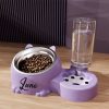 [Pet Rice Bowl] (Customized) Personalized, 1pc, Pet Rice Bowl, Cat Bowl, Dog Basin, Anti-Knock, Oblique Neck Protection, Automatic Drinking Water, Suitable for Other Small And Medium-Sized Pets Such As Cats And Dogs, Without Battery