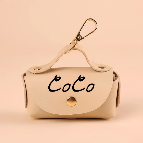 Personalized Dog Poop Bag Holder, Custom Name Dog Waste Bag Holder, Leather Poop Bag Dispenser, Engraved Dog Poop Bag, Custom Dog Mom Gifts