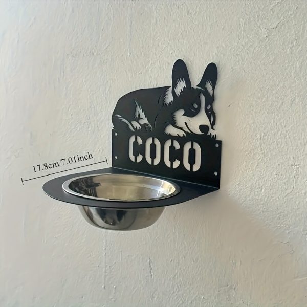 product-fancy-662296ab-899f-4073-9289-add08de95d19 1. Customizable stainless steel dog bowl rack - height adjustable, including a 5.51-inch diameter bowl, durable black design, perfect gift for pet enthusiasts, stylish and sturdy pet feeding solution