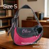Custom Embroidered Pet Outing Shoulder Bag, Mesh Breathable Adjustable Shoulder Strap Cat and Dog Portable Carrier, Available in 5 Colors and 2 Sizes, Outdoor Pet Walking Bag, Cat and Dog Personal Carry Storage Bag, a Practical and Thoughtful Gift