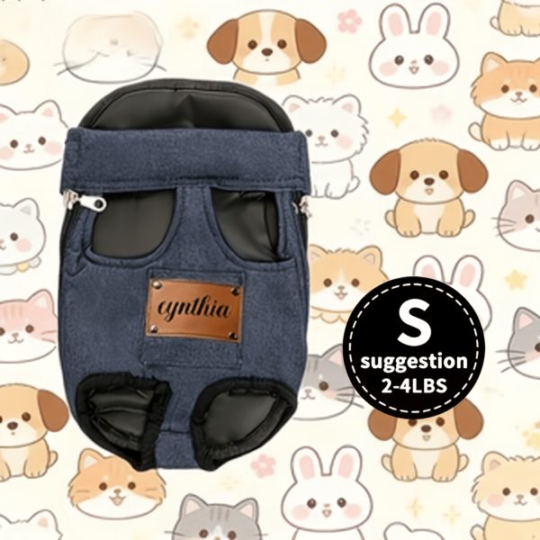 Custom 1pc Dog Carrier Bag, Self-Defined Text Dog Carrier Bag, Adjustable Pet Harness for Small to Medium Dogs and Cats, Breathable and Heat-Resistant, Quick-Release Safety Buckle, Comfortable Chest Harness, Zipper Closure