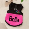 [Customized Colored Logo] - Pet Customizable - Breathable Mesh Vest - Suitable for Cats And Dogs - with Paw Print Design And D-Ring - for Leash Use - Available in Pink, Blue, Green, Lemon Yellow, And Light Purple - with 4 Sizes to Choose from