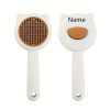 1pc Customizable Name Cat Bathing And Massage Brush - Self-Cleaning Pet Grooming Comb for Shedding, Pink And Green, Soft PP Material, Gentle on Cats, Ideal for Bathing And Hair Removal, Cat Grooming, Perfect Gift Choice