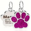 Dog Paw Print Keychain Compatible for Pets - Name & Phone Number/Address Tag with Paw Print - Pet Lover Gift for Dog Owners (Add-Ons Available)
