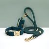 product-fancy-725f8dbb-fcd8-49ec-adfa-104053a2105f Customizable Soft and Comfortable Velvet Pet Dog Collar with High-Tensile Zinc Alloy Hook Buckle, Hand-Woven Round Rope Waste Bag Set. Free Laser Engraving of Pet Dog's Name and Owner's Phone Number. Dog Birthday Gift, Wedding Gift, Christmas Gift