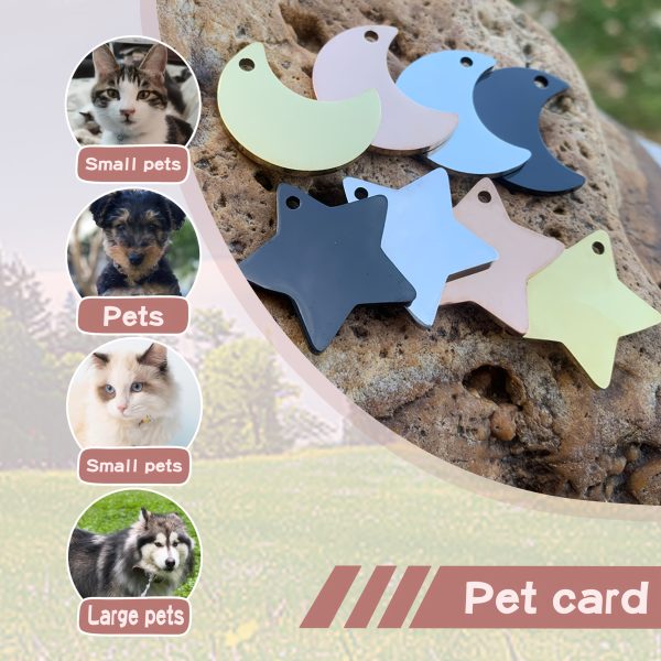 [Custom Edition] ENGRAVNOVE Exclusive Custom Double-Sided Deep-Engraved Small Dog Accessory Pet Tag, Dog Name Tag, Cat Name Tag, with the Design Theme "A Small Boat on the Lake Drifting with the Wind, Ripples Hidden in Autumn". Stainless Steel Cat
