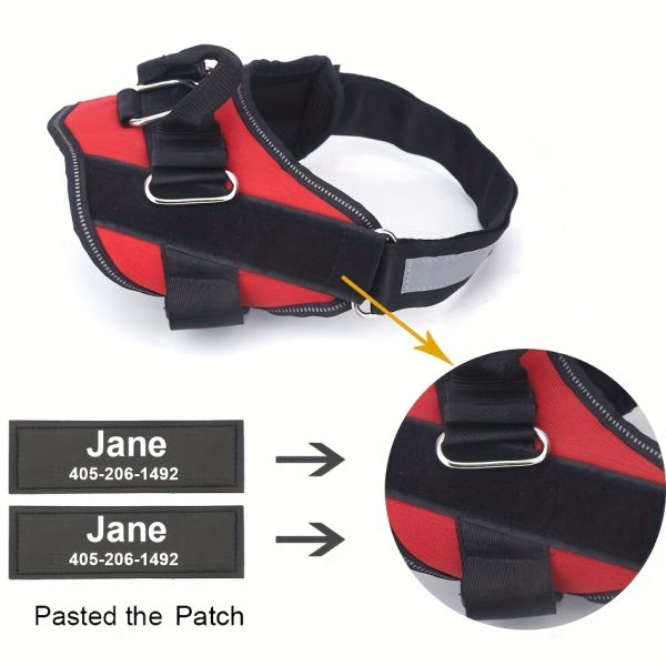 product-fancy-75693725-c989-4de1-9372-61ef2313fd4d Customizable Reflective Dog Harness - Anti-Escape, Adjustable Pet Chest Vest with Personalized Name & Phone Number Patch, Durable Polyester, Striped Design, Hand-Wash Only, Harness for Dogs