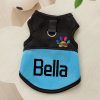 [Customized Colored Logo] - Pet Customizable - Breathable Mesh Vest - Suitable for Cats And Dogs - with Paw Print Design And D-Ring - for Leash Use - Available in Pink, Blue, Green, Lemon Yellow, And Light Purple - with 4 Sizes to Choose from