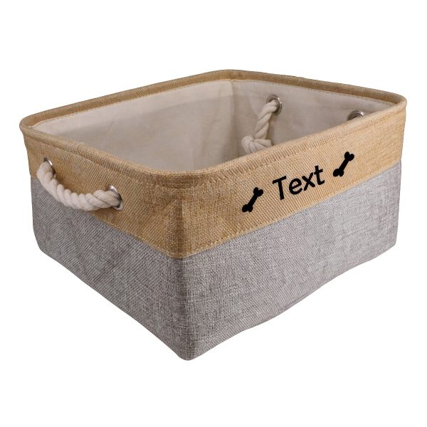 Custom Pet Storage Basket with Personalized Message, Multifunctional And Snack Organizer for Cats And Dogs, Pet Supplies And Clothing Storage, Without Battery