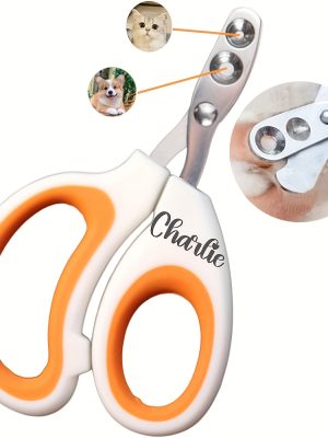 Custom Newly Upgraded Design Cat&Dog Nail Clipper Personalized Two Circular Cutting Holes of Different Size(2mm&4mm)-Avoid Over Cutting Pet Nail Clippers -Professional Paw Trimmer Set for Pet