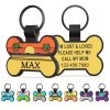 Customized Silent Bone-Shaped Dog Tag with Silicone Material for Pet Identity, Engraved Personalized Pet Tag for Dogs and Cats