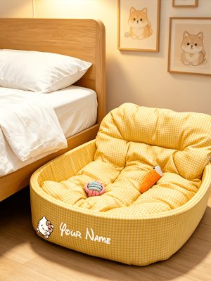 Pet Cat Bed, 1pc (Cat Bed And Cushion And Mesh) Customizable Your Pet'S Exclusive Small Nest, Suitable for Bedside Placement for Small Dogs And Cats, All-Season Fashion Universal Pet Bed, Multi-Scene Placement Comfortable Rebound