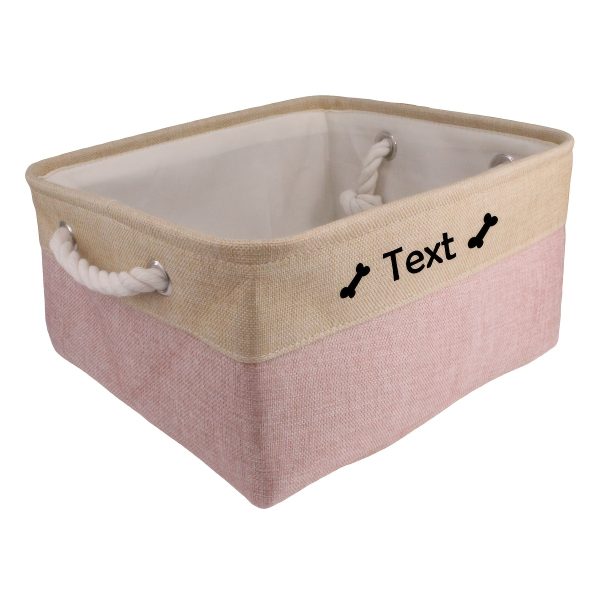 Custom Pet Storage Basket with Personalized Message, Multifunctional And Snack Organizer for Cats And Dogs, Pet Supplies And Clothing Storage, Without Battery