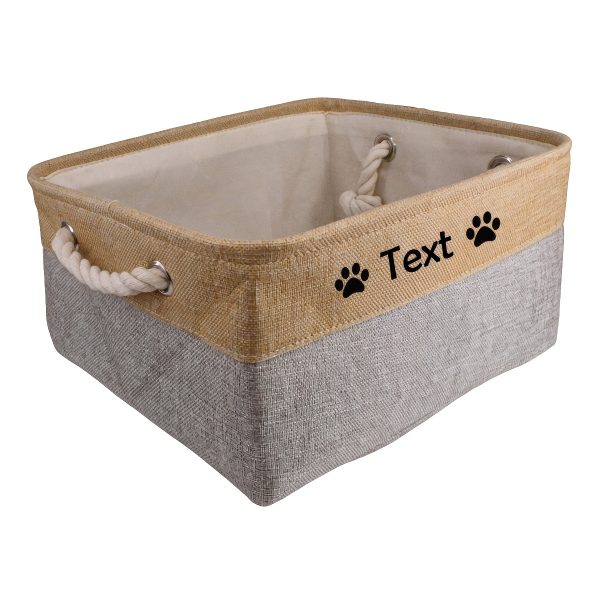 Custom Pet Storage Basket with Personalized Message, Multifunctional And Snack Organizer for Cats And Dogs, Pet Supplies And Clothing Storage, Without Battery