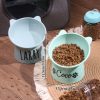 Customized Cute Cat And Dog Bowls, Personalized Plastic Dopamine-Colored Pet Bowls, Water Bowls for Pets, Slanted Pet Bowls for Neck Protection, a Great Gift for Pets
