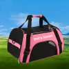 Personalized Embroidered Pet Name Portable Dog Backpack, Large Capacity Breathable Foldable Messenger Bag with Zipper Stretch Design-suitable for Most Small/medium/large Dogs and Cats, Purple/pink/black-size S/M/L