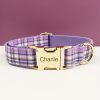 product-fancy-9312efbf-2363-43c7-8bda-9cf0e1962387 XINXIPETS Customized Plaid Dog Collar - Adjustable Metal Buckle, Personalized Name & Phone Engraving, Durable Polyester, Multi-Color Options for All Dog Sizes, Anti-Loss Safety Design, Dog Collar Personalized, Goldtoned Metal