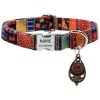 A Personalized Bohemian-Style Pet Collar with a Metal Buckle, Customizable Name And Phone Number Tag, Adjustable Anti-Loss Cat Collar, Soft, Comfortable, And Durable Accessory, Ideal for Outdoor Dog Walking, Perfect Gift for Medium And Small Dogs!
