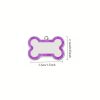 1pc Personalized Glitter Dog Tag - Custom Engraved Bone ID Tag with Name and Text, Pink Sparkle Surface, Paw Print Design, Perfect for Dog Collars & Leashes