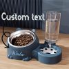 [Pet Rice Bowl] (Customized) Personalized, 1pc, Pet Rice Bowl, Cat Bowl, Dog Basin, Anti-Knock, Oblique Neck Protection, Automatic Drinking Water, Suitable for Other Small And Medium-Sized Pets Such As Cats And Dogs, Without Battery