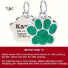 Dog Paw Print Keychain Compatible for Pets - Name & Phone Number/Address Tag with Paw Print - Pet Lover Gift for Dog Owners (Add-Ons Available)