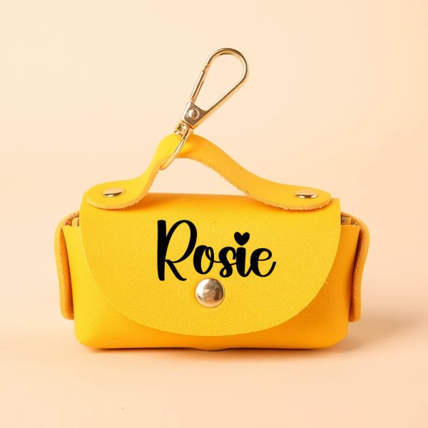Personalized Dog Poop Bag Holder, Custom Name Dog Waste Bag Holder, Leather Poop Bag Dispenser, Engraved Dog Poop Bag, Custom Dog Mom Gifts