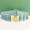product-fancy-9d8942f5-0ab3-4e36-ab55-a8a703fea780 XINXIPETS Customized Plaid Dog Collar - Adjustable Metal Buckle, Personalized Name & Phone Engraving, Durable Polyester, Multi-Color Options for All Dog Sizes, Anti-Loss Safety Design, Dog Collar Personalized, Goldtoned Metal