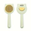 1pc Customizable Name Cat Bathing And Massage Brush - Self-Cleaning Pet Grooming Comb for Shedding, Pink And Green, Soft PP Material, Gentle on Cats, Ideal for Bathing And Hair Removal, Cat Grooming, Perfect Gift Choice