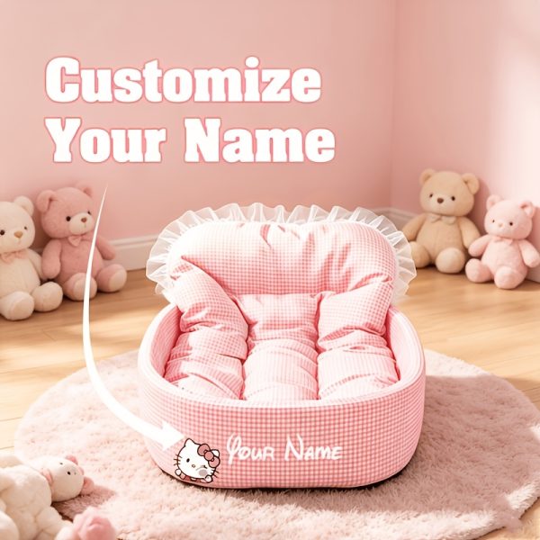 product-fancy-a634c5b6-8d3f-429c-b8d9-ae159e838704 Pet Cat Bed, 1pc (Cat Bed And Cushion And Mesh) Customizable Your Pet'S Exclusive Small Nest, Suitable for Bedside Placement for Small Dogs And Cats, All-Season Fashion Universal Pet Bed, Multi-Scene Placement Comfortable Rebound