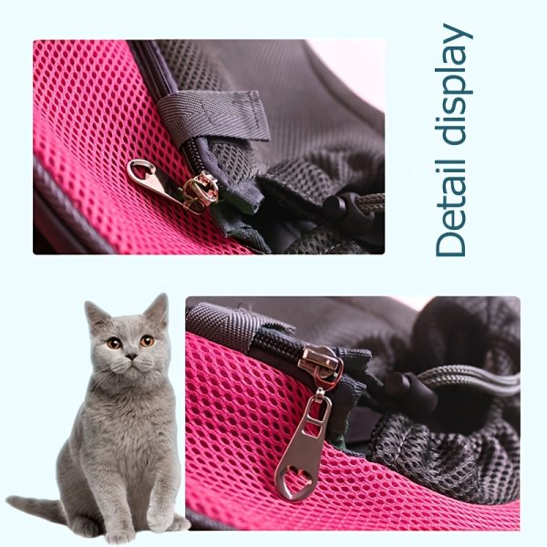 Custom Embroidered Pet Outing Shoulder Bag, Mesh Breathable Adjustable Shoulder Strap Cat and Dog Portable Carrier, Available in 5 Colors and 2 Sizes, Outdoor Pet Walking Bag, Cat and Dog Personal Carry Storage Bag, a Practical and Thoughtful Gift
