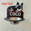 product-fancy-ac34431f-48a1-48ae-bf5b-da9c42d6017a 1. Customizable stainless steel dog bowl rack - height adjustable, including a 5.51-inch diameter bowl, durable black design, perfect gift for pet enthusiasts, stylish and sturdy pet feeding solution