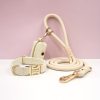 product-fancy-acc3e29e-cb70-4f6d-88f8-f37a8c682767 Customizable Soft and Comfortable Velvet Pet Dog Collar with High-Tensile Zinc Alloy Hook Buckle, Hand-Woven Round Rope Waste Bag Set. Free Laser Engraving of Pet Dog's Name and Owner's Phone Number. Dog Birthday Gift, Wedding Gift, Christmas Gift