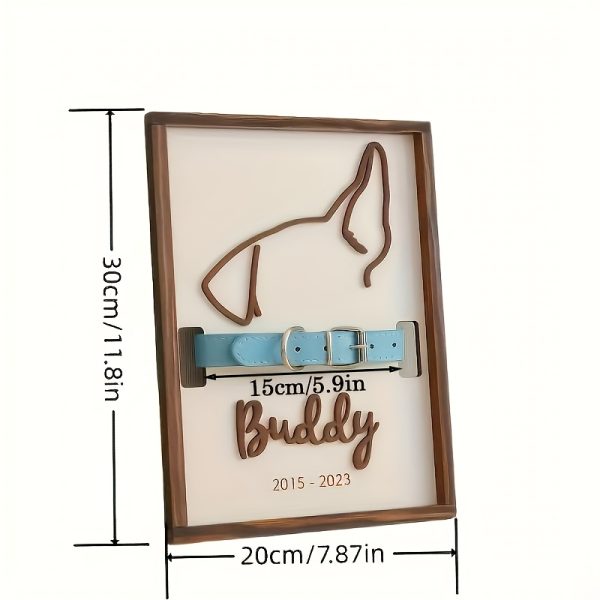 Custom Pet Memorial Frame - Handcrafted Wooden Silhouette Keepsake with Personalized Name And Date, No Power Required, Pet Owner'S Bereavement Remembrance, Anniversary Gift, Pet Memory Souvenir