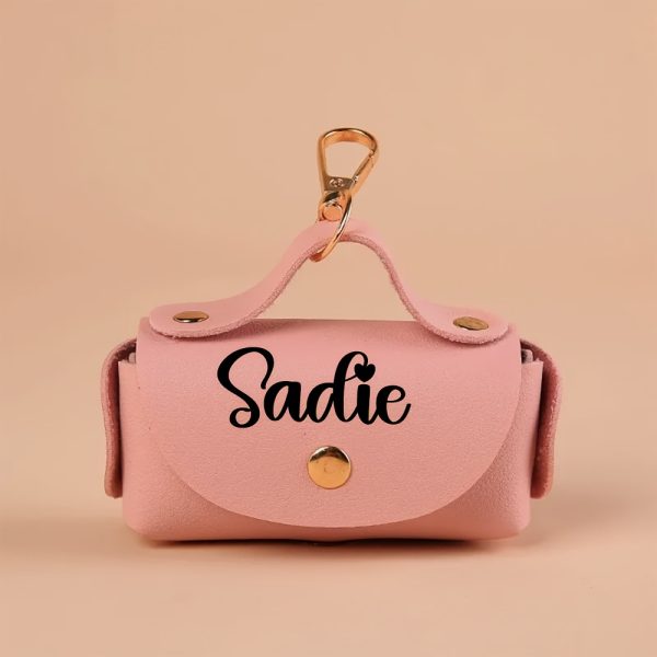 Personalized Dog Poop Bag Holder, Custom Name Dog Waste Bag Holder, Leather Poop Bag Dispenser, Engraved Dog Poop Bag, Custom Dog Mom Gifts