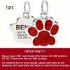Dog Paw Print Keychain Compatible for Pets - Name & Phone Number/Address Tag with Paw Print - Pet Lover Gift for Dog Owners (Add-Ons Available)