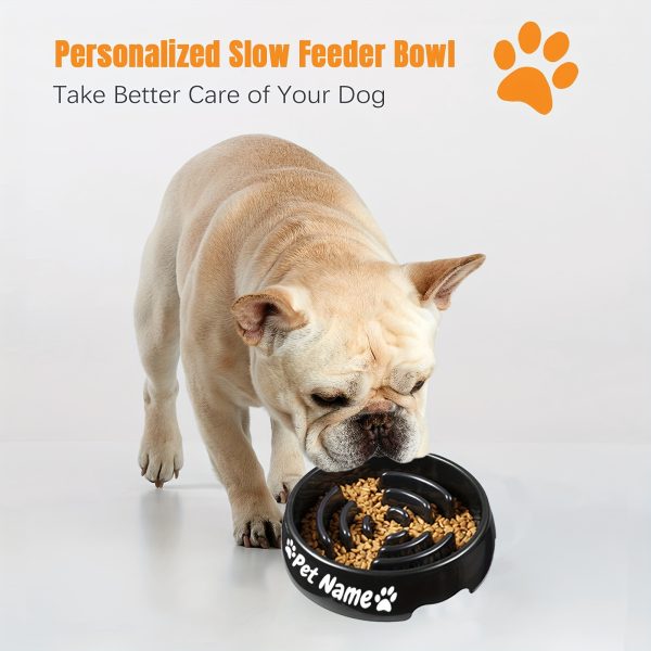 Personalized Slow Feeder Dog Bowl - Non-Slip Maze Puzzle for Large & Medium Breeds, Interactive Design Prevents Choking & Bloat, Customizable with Your Pet’s Name, Black, Dog Bloat Prevention | Puzzle Feeder Design | Custom Pet Product, Dog Slow Feeder Bowl