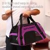 Personalized Embroidered Pet Name Portable Dog Backpack, Large Capacity Breathable Foldable Messenger Bag with Zipper Stretch Design-suitable for Most Small/medium/large Dogs and Cats, Purple/pink/black-size S/M/L