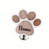 Personalized Dog Wall Hook | Paw Print - Custom Carved Name/Date/Text Suitable for Collar & Coat Hanger, Wood Pet Memorial Gift, Durable Hanging Hook for Coats, Collars, Keys - for Entryway,, Pet Store Display